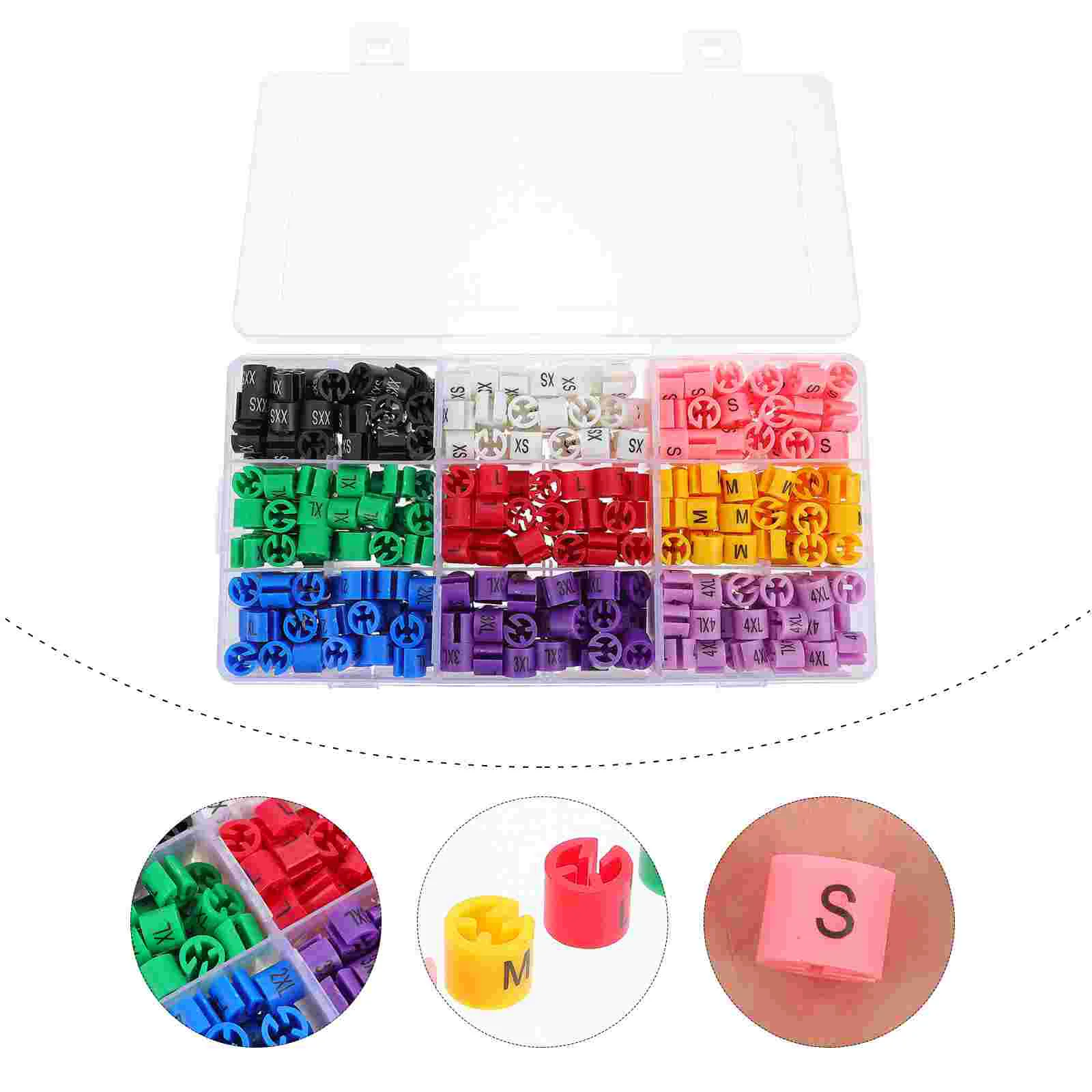 

450pcs Size Clip Hanger Size Markers Safe Good Light Clothes Marker Size Marker Sizes Tags for Clothes