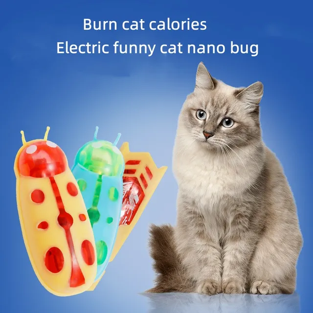 Pet Interactive Electric Bug Cat Toy Electric toothbrush worm micro-nano worm Obstacle Automatic Flip Pet Toy amusing cat toy 2