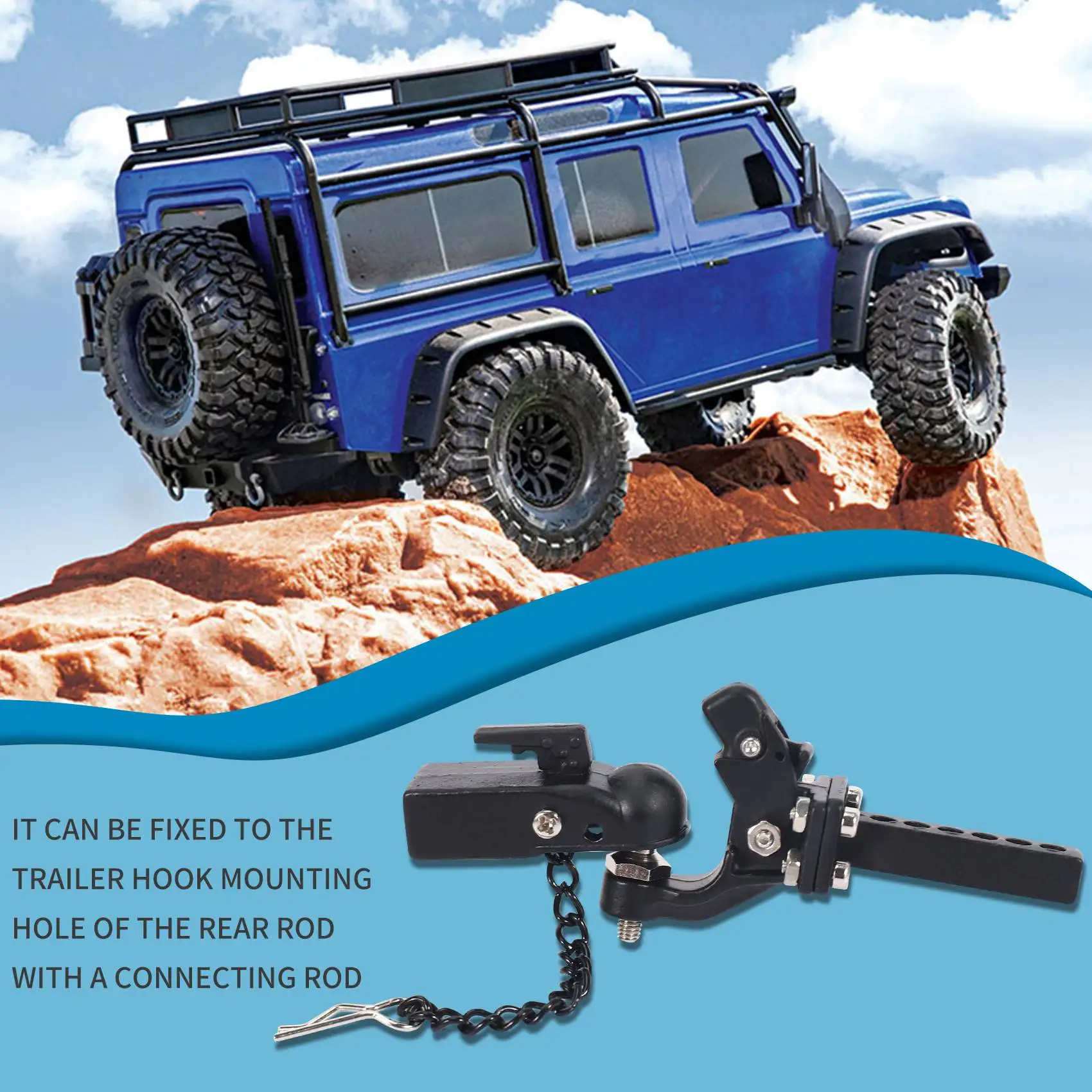 Металлический крючок для прицепа SCX10 90046 TRX4 1/10 RC Гусеничный автомобиль с
