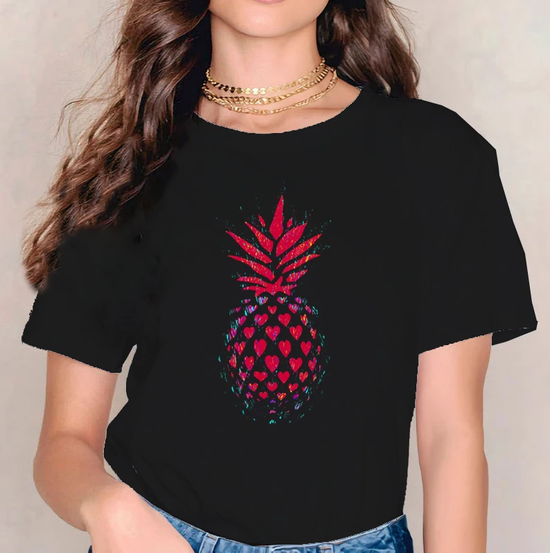 

Summer Pineapple Graphic Tees Hawaii Vacation Tops Women Funny Tshirt Harajuku Graphic T Shirts Aesthetic Girls Sexy Tops