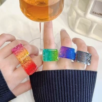 u sun new 2022 trand charm women rings fashion jewelry brilliant beautiful resin acrylic finger rings for girls high quality