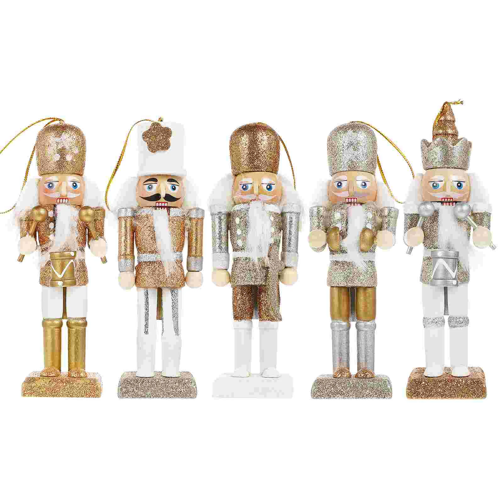 

Nutcracker Nutcrackers Christmas Ornaments Decorations Mini Decor Wood Set Tree Traditional Glitter Holiday Unique Small