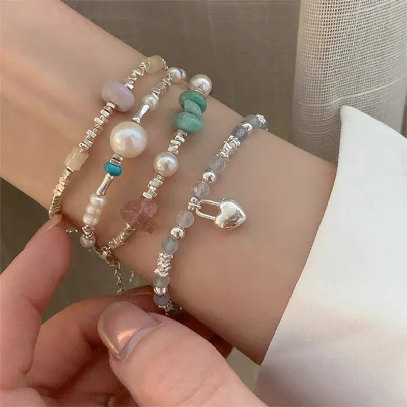 

KAITIN Heart Pearl Bracelet for Women 2023 Ne Win Natural Stone Charms Bracelets Personalized Versatile Accessories Wholesale