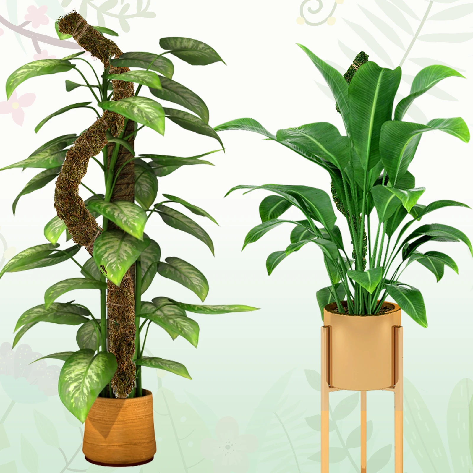 

2 Pcs Moss Pole Kit for Monstera 25.2in Bendable Plant Moss Pole Adjustable Coco Coir Moss Pole Reusable Moss Sticks with Garden