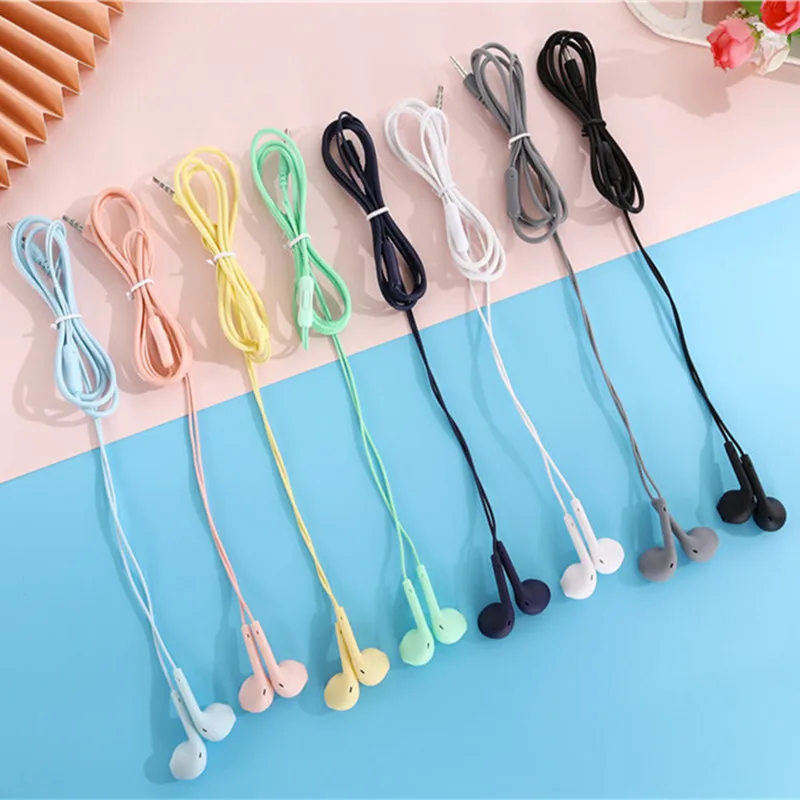 100 PCS Portable Sport 8 Colors Earphone Wired Super Bass With Built-in Microphone 3.5mm In-Ear  Hands Free For Smartphones enlarge