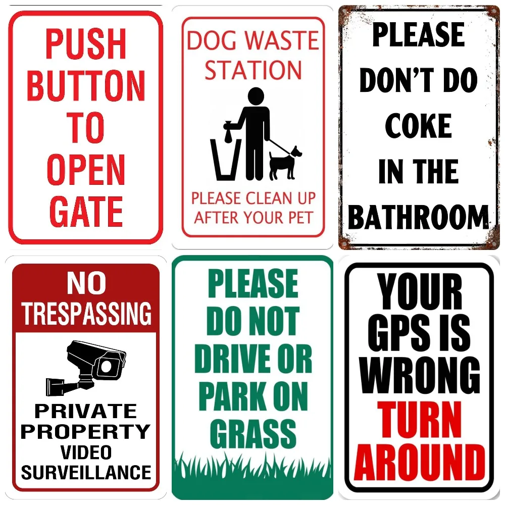 Винтажный металлический знак без парковки предупредительный постер