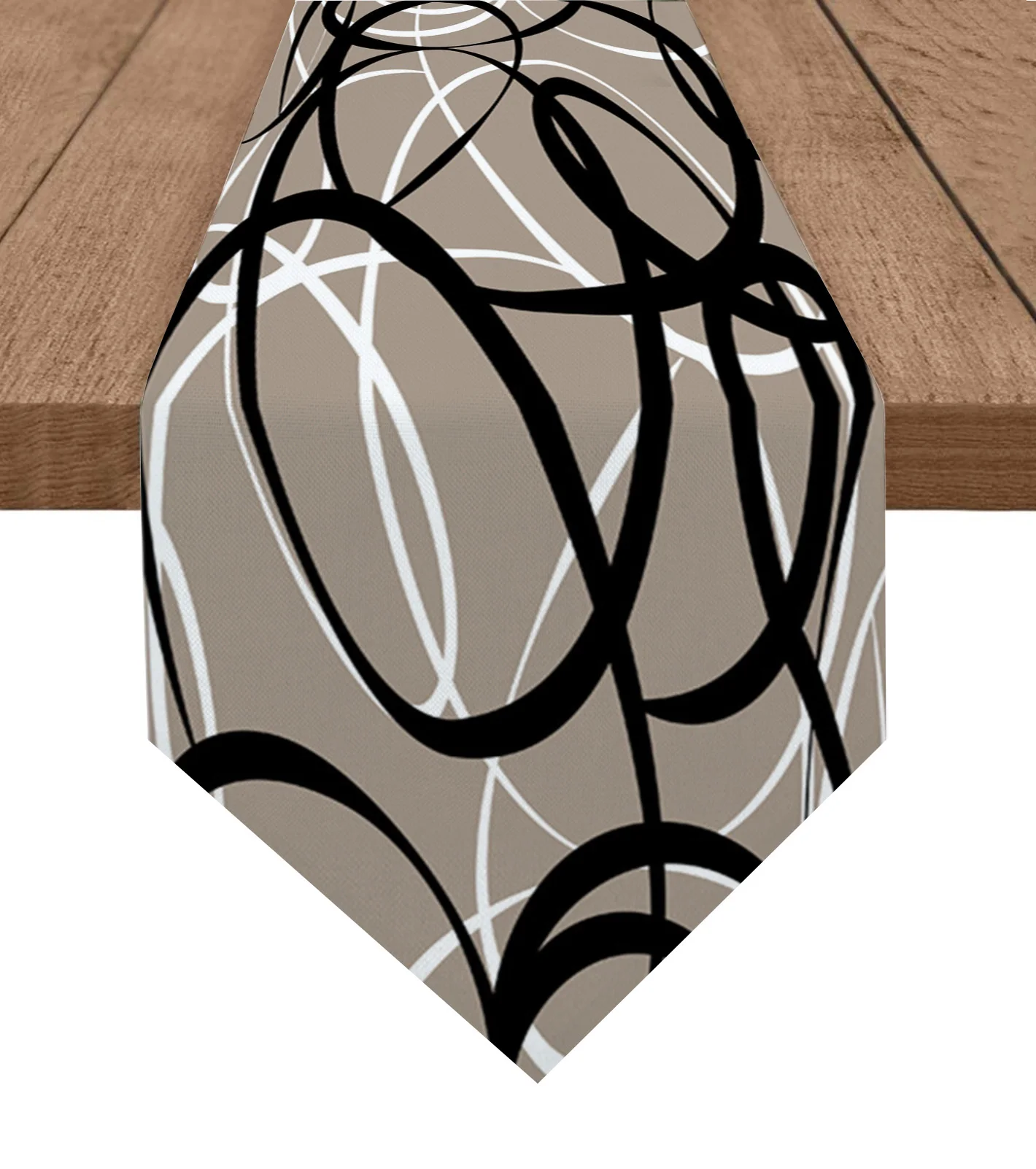 

Geometric Curve Black And White Texture Table Runner Wedding Holiday Party Decor Tablecloth Summer Kitchen Dining Table Runner