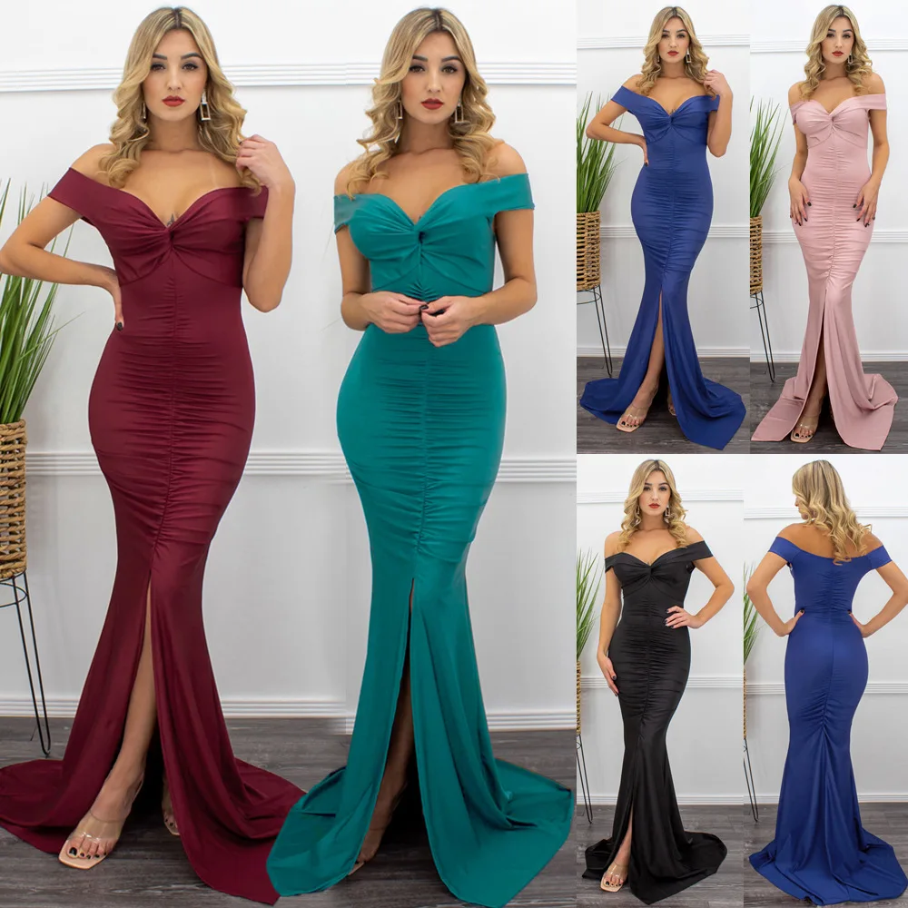 

2022 Summer Sexy V-Neck Backless Dress for Women Elegant Slim Evening Long Dresses Maxi Vestidos Longo Robes Robe Vestido Red