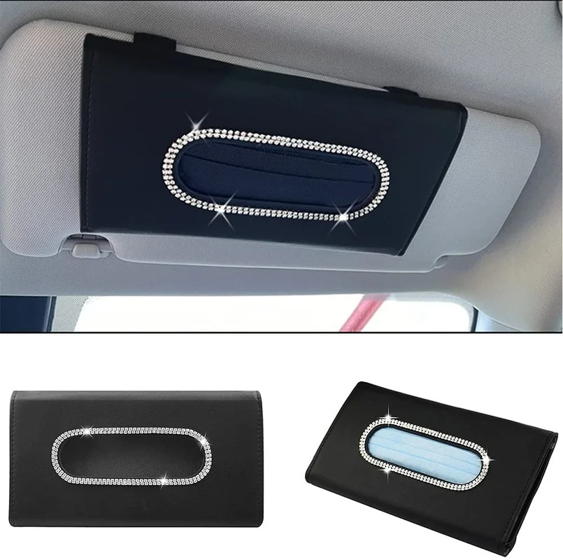 

Sun Visor Car Mask Holder Car Sun Visor Tissue Holder Car Tissue Box Holder Leather Napkin Holder Universal