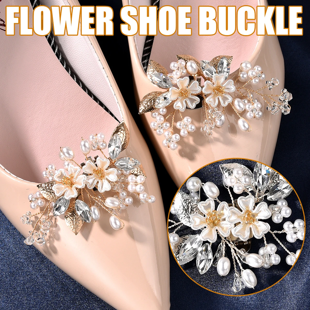

Newly Alloy Rhinestone Shoes Buckle DIY Detachable High Heel Buckle Bridal Accessories good-looking for Women Shoes Clips