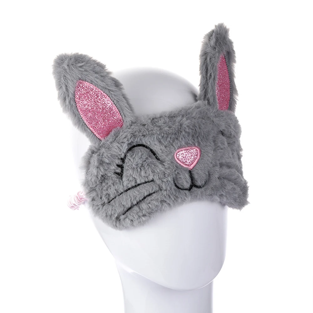 

Silk Eyeshade Eye Cover Sleep Mask Soft Unisex Eye Patches Plush Eyeshade Comfort Cute Face Sleeping Mask Eyeshade Breathable
