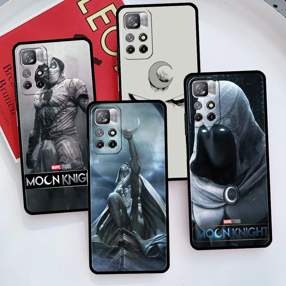 For Xiaomi Redmi K40 9 9C 9A 8 10 Pro 9T 8T 11 9S K40s 11S 5G 11T Marvel Moon Knight Marc Spector Black Phone Case