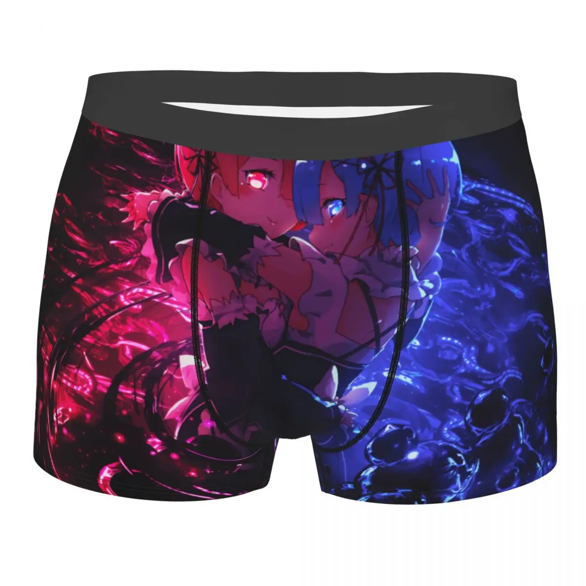 

Men Ram And Rem RE: Zero Anime Underwear Sexy Boxer Briefs Shorts Panties Homme Soft Underpants Plus Size