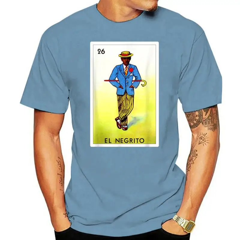 

El Negrito Lottery Gift Mexican Lottery El Negrito T-Shirt Cotton Men T Shirts Beach Tops Tees Discount Design