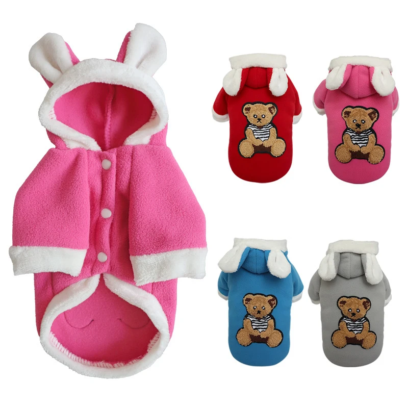 

Fleece Pet Dog Clothes Winter Warm Dog Coat Jacket For Small Dogs Hoodie French Bulldog Shirts Chihuahua Puppy Hoody Ropa Perro