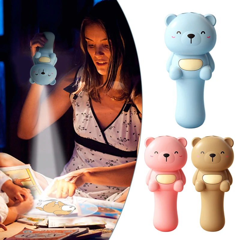 

Фонарик в форме медведя, проектор, раннее обучение, раннее время сна, Дошкольная сказочная машина для детей 0-3 лет