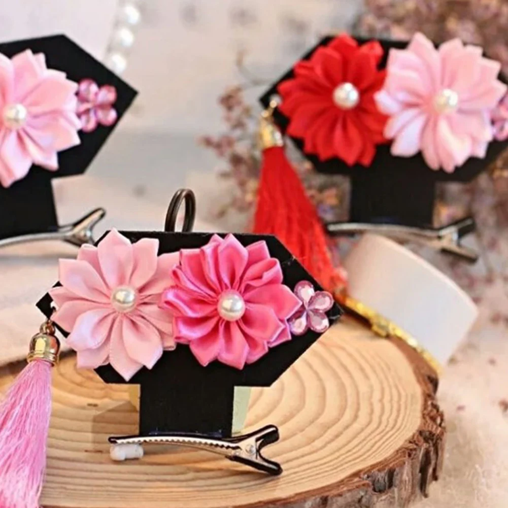 1pc Multi Style Girls Hair Clips Chinese Traditional Princess Tassels Pearl Flower Hairpins Children Kids Hair Accessories