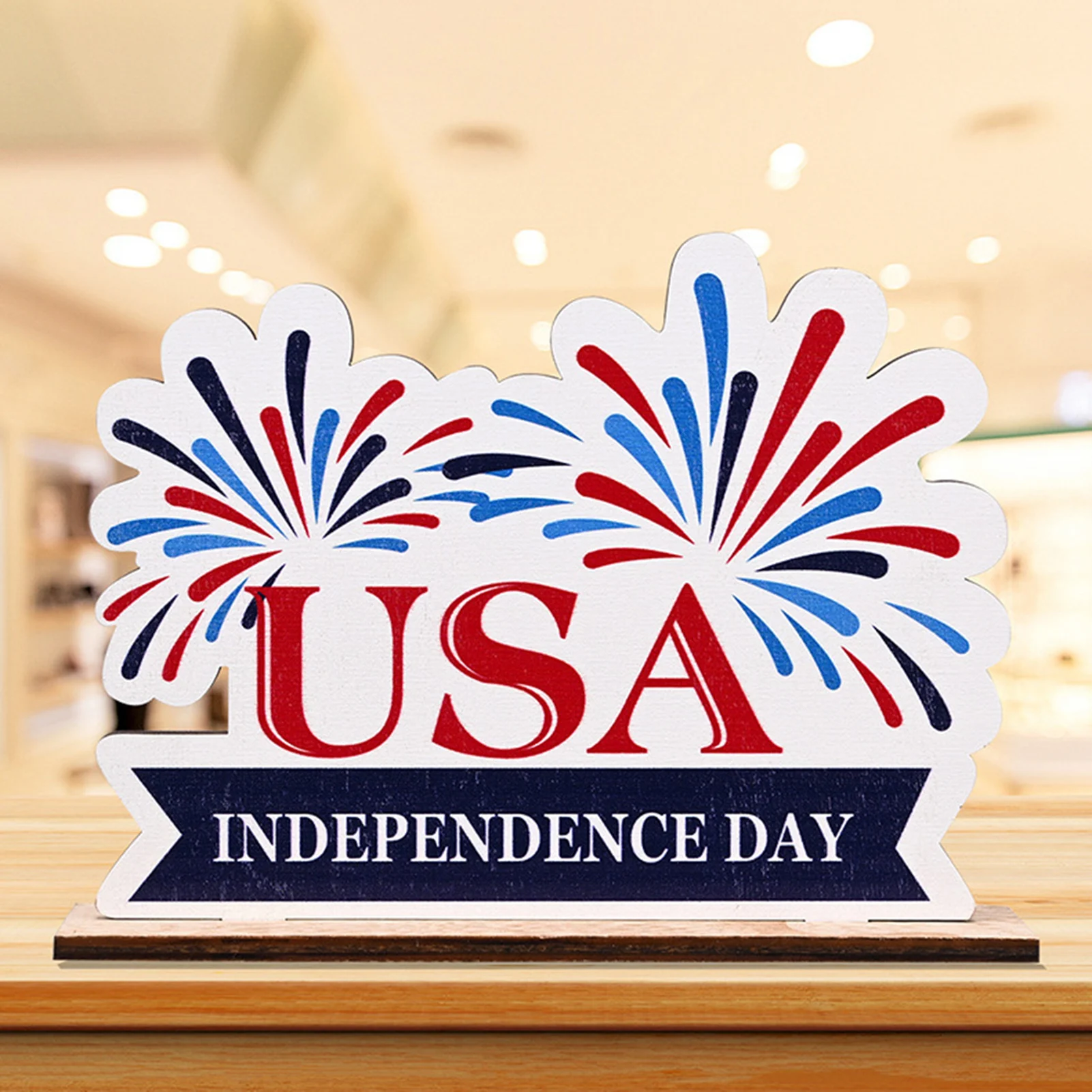 

Украшения ко Дню независимости патриотические украшения американские деревянные блоки красного белого синего цвета для дня ветеринара до...