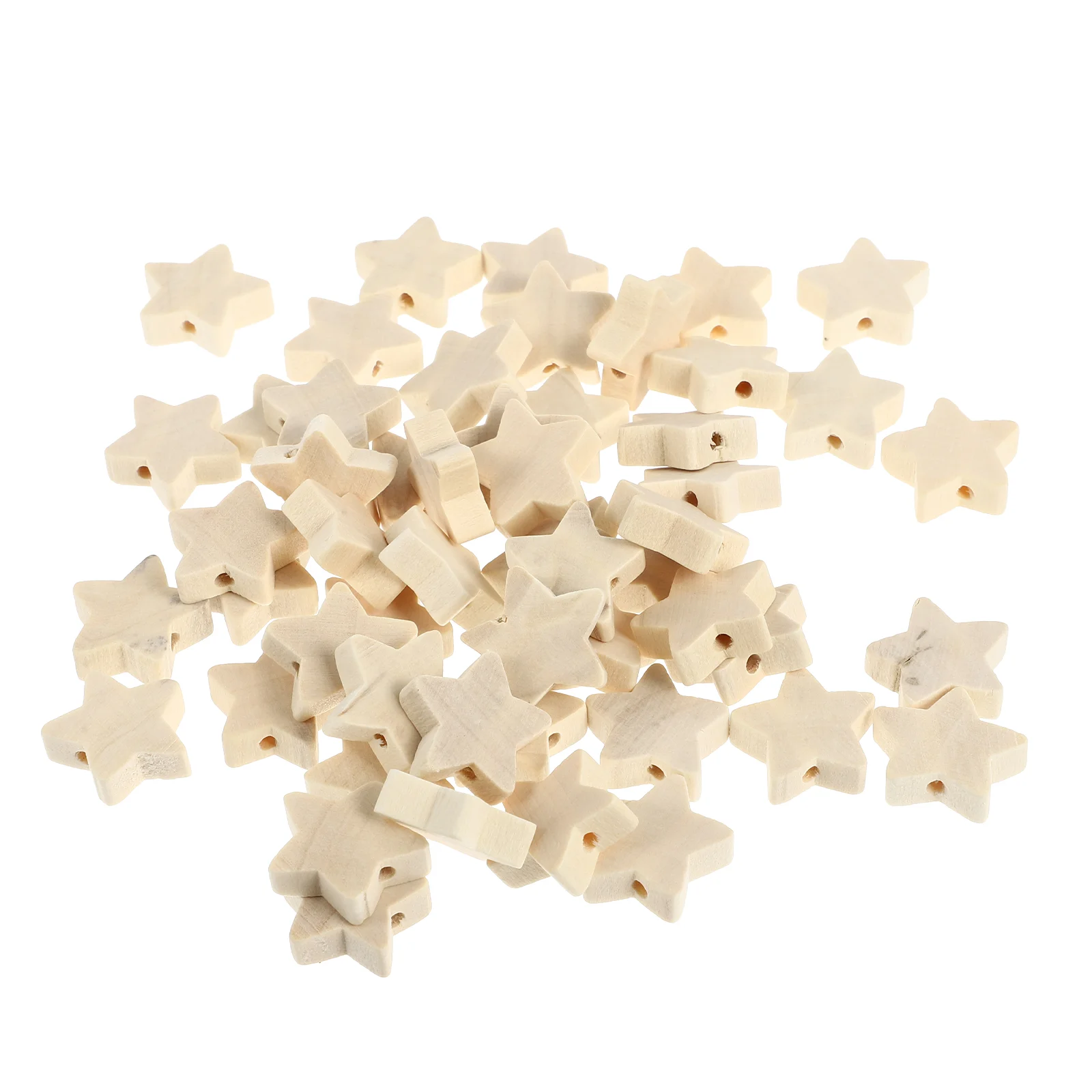 

50pcs Star Shape Wooden Beads Wood Spacer Beads Wooden Loose Beads for DIY Bracelet Necklace Jewelry Making Hair Crafts