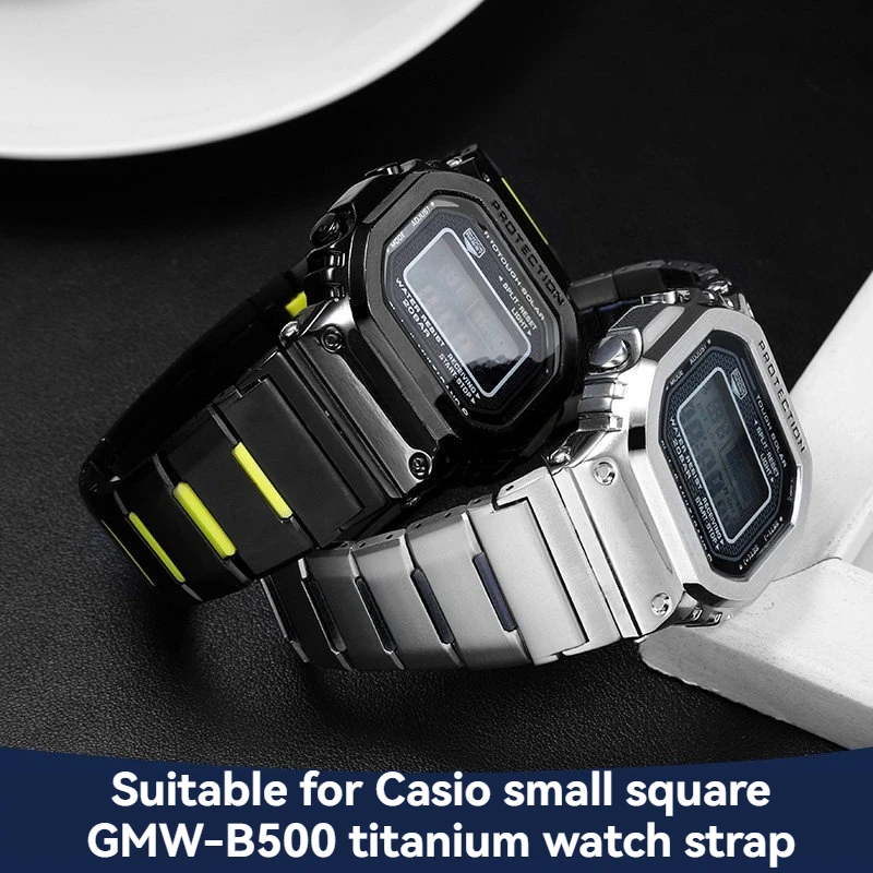 Фото Новый эластичный ремешок для часов из титанового сплава для Casio G-SHOCK GMW-B5000 GM-B2100 MRG-B5000, мужской сменный ремешок №1