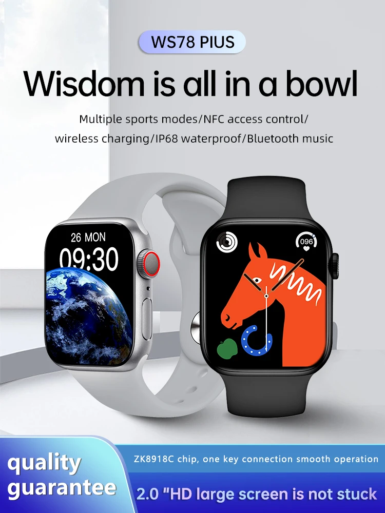 

2023 умные часы для мужчин и женщин, 2-дюймовые умные часы с беспроводной зарядкой и Bluetooth, часы для звонков, для Android и IOS