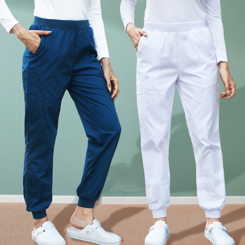 

Штаны для бега с высокой талией унисекс, медицинская рабочая одежда для медсестер, скрабы, брюки для экстремального комфорта, больничные бр...