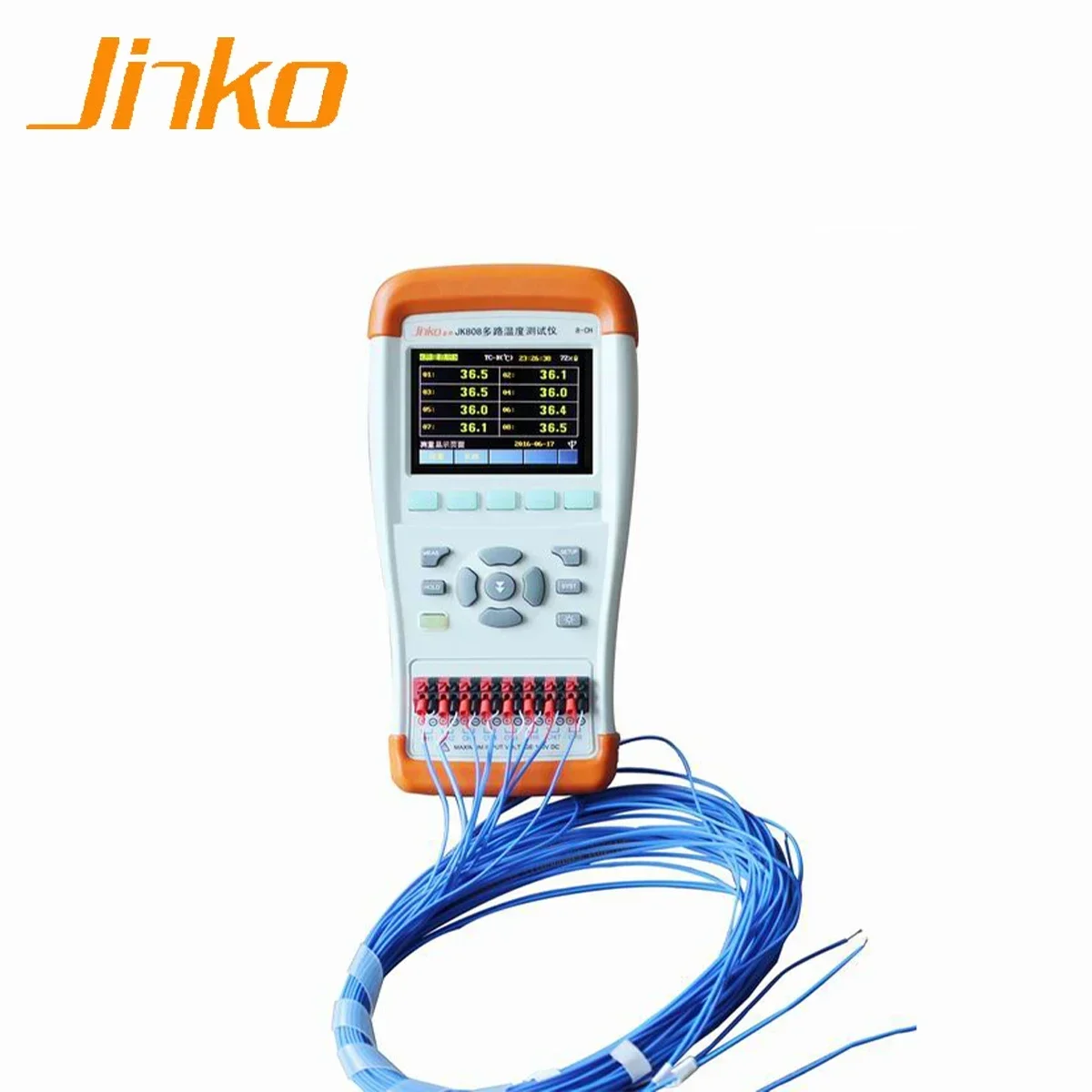 Фото Горячие новинки 2026: Промышленный цифровой термометр Jinko JK808 с 8 каналами, многоканальный регистратор температуры №2