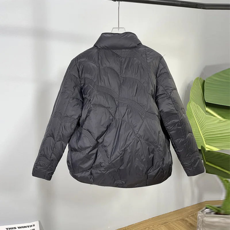 Down Jacket Women's Short Section 2022 Autumn Winter New Light And Warm Fashion All-Match Simple 90 White Duck Down Coats Female