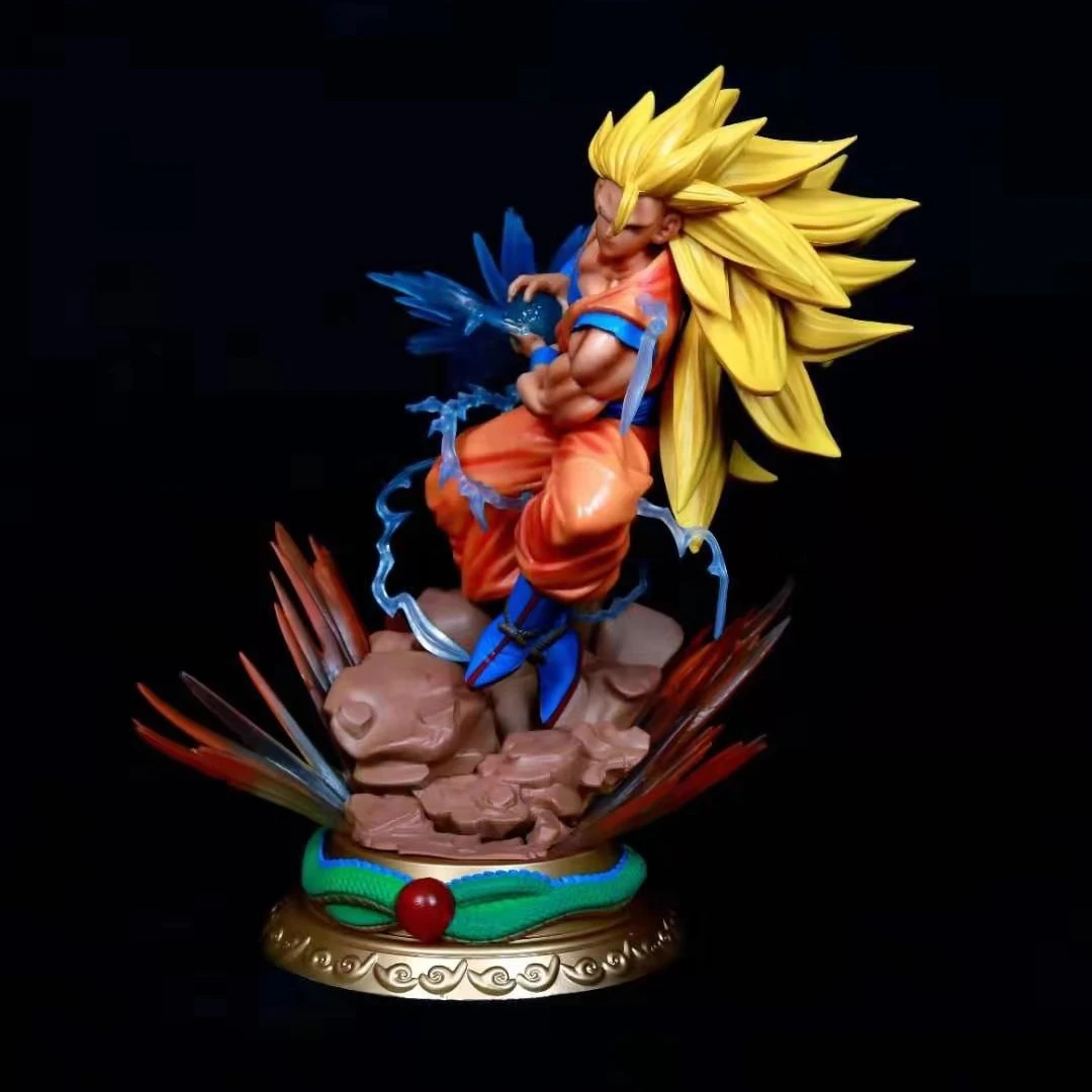

Anime Dragon Ball Z Super Saiyan 3 Son Goku Battle Ver. Statue PVC Action Figure Collectible Model Toys Large Gokou Doll Gifts