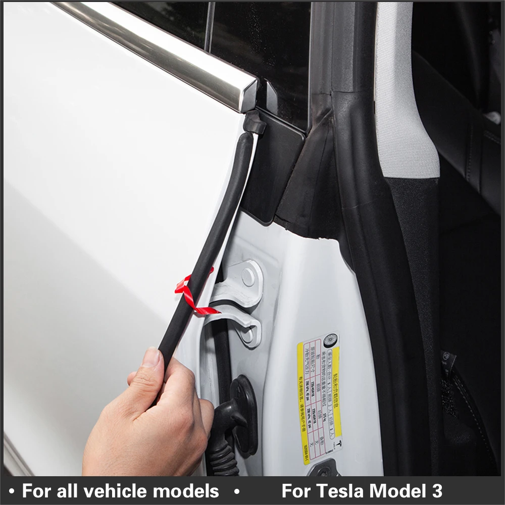 

Car Door Seal Kit Doors Trim EDGE Moulding Weather Seal Strip Wind Noise Reduction Kit 6PCS For Tesla Model 3 Seal Strip