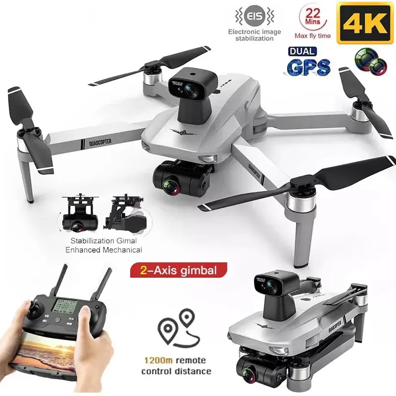 

Новый бесщеточный Дрон KF102 MAX 4K с профессиональной HD-камерой, 2-осевой GPS Fpv Радиоуправляемый квадрокоптер, вертолеты для мальчиков