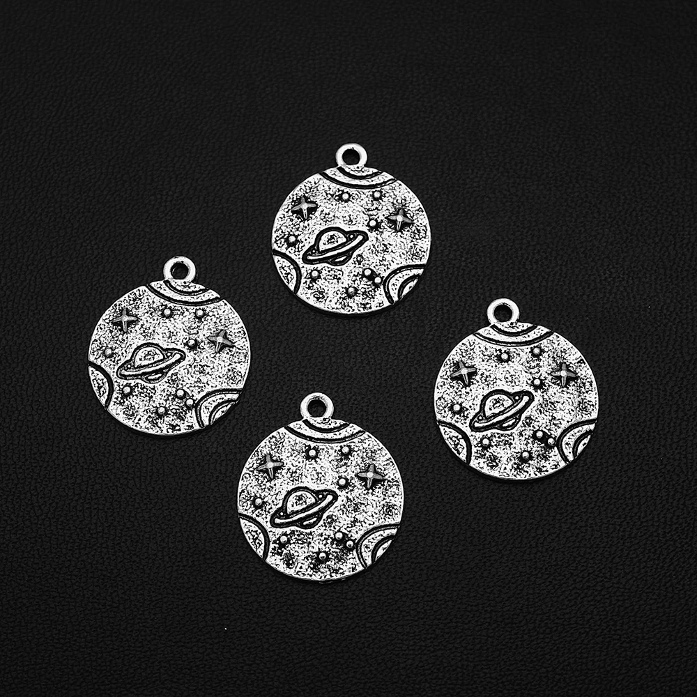 

5pcs/Lots 18x21mm Antique Silver Plated Star Saturn Charms Universe Planet Pendants For Diy Creation Jewelry Making Accessories