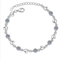 htotoh s925 silver bracelet female electroplating platinum 3 5 carat moissan diamond bracelet 1 piece on behalf of the delivery