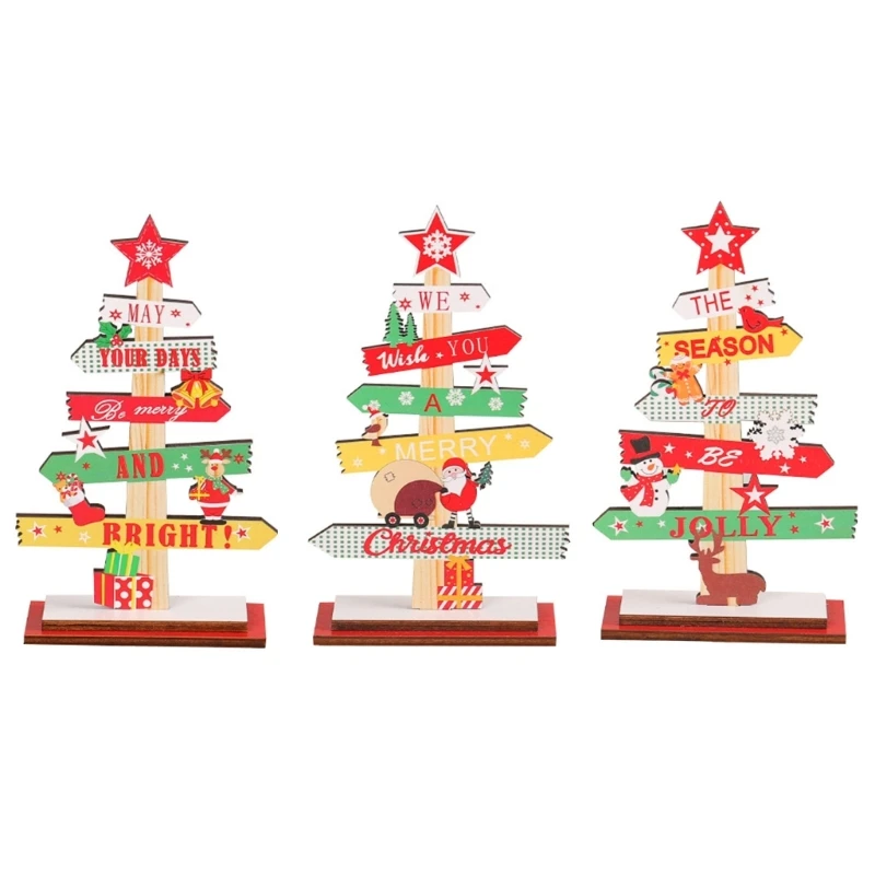 

Colorful and Durable Wooden Christmas Desktop Ornaments for Decoration