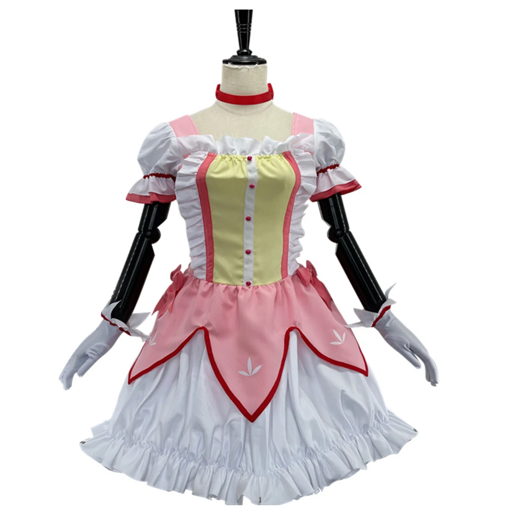 

Magical Girl Kaname Madoka Cosplay Halloween Pink Maid School Student Stage Costume Women's Costume