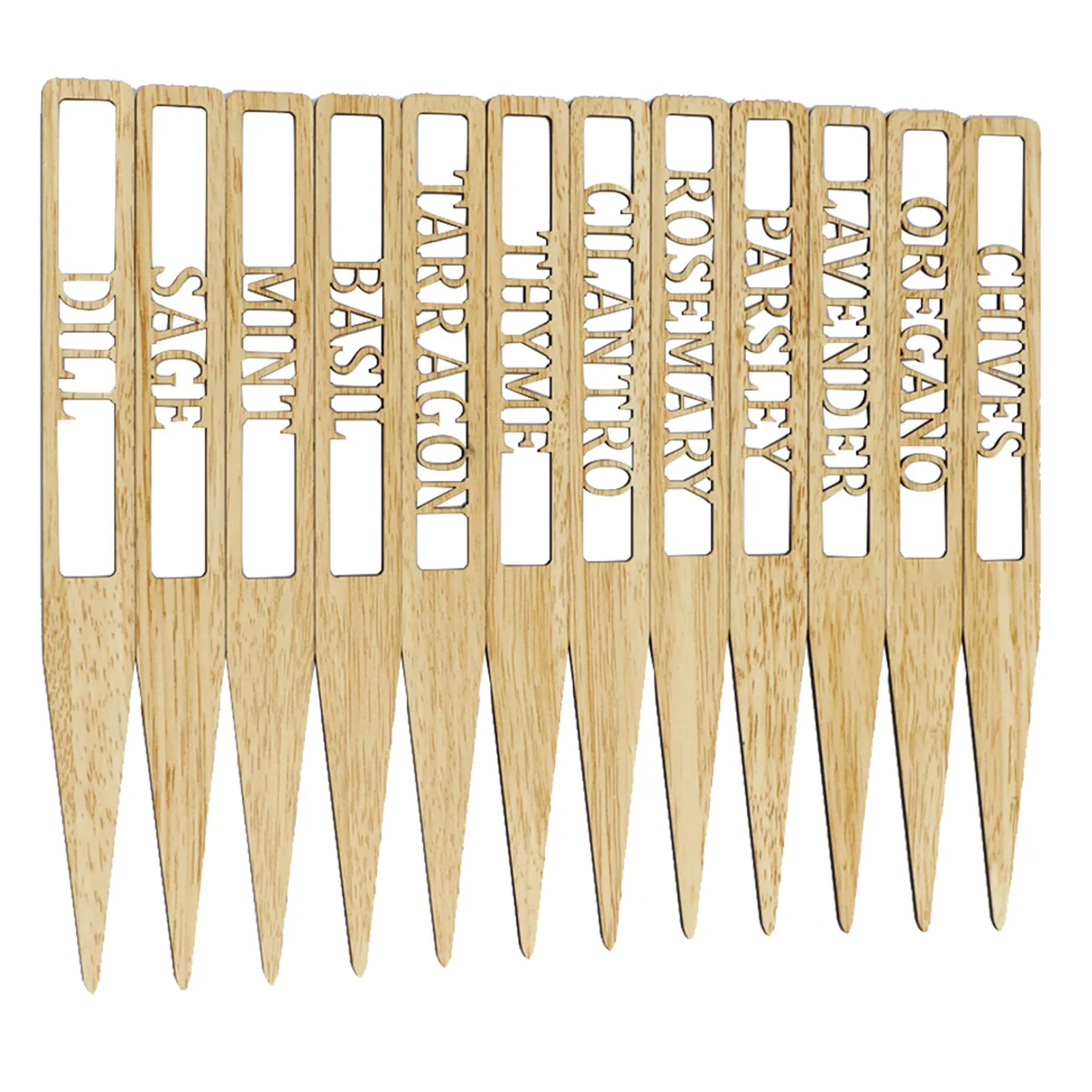 

12pcs Plant Labels Hollow Lettering Garden Markers Tags Wooden Sign Sticks for Herbs Potted Plants Flowers Vegetable Wholesales