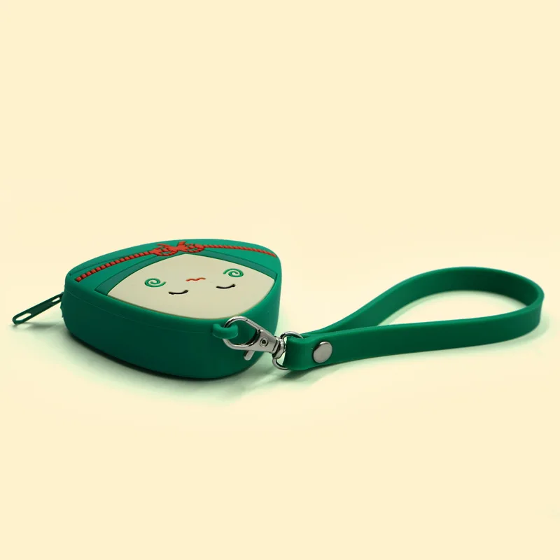 Cartoon silicone wallet key chain children's coin bag Dragon Boat Festival Zongzi glue drop mini bag pendant