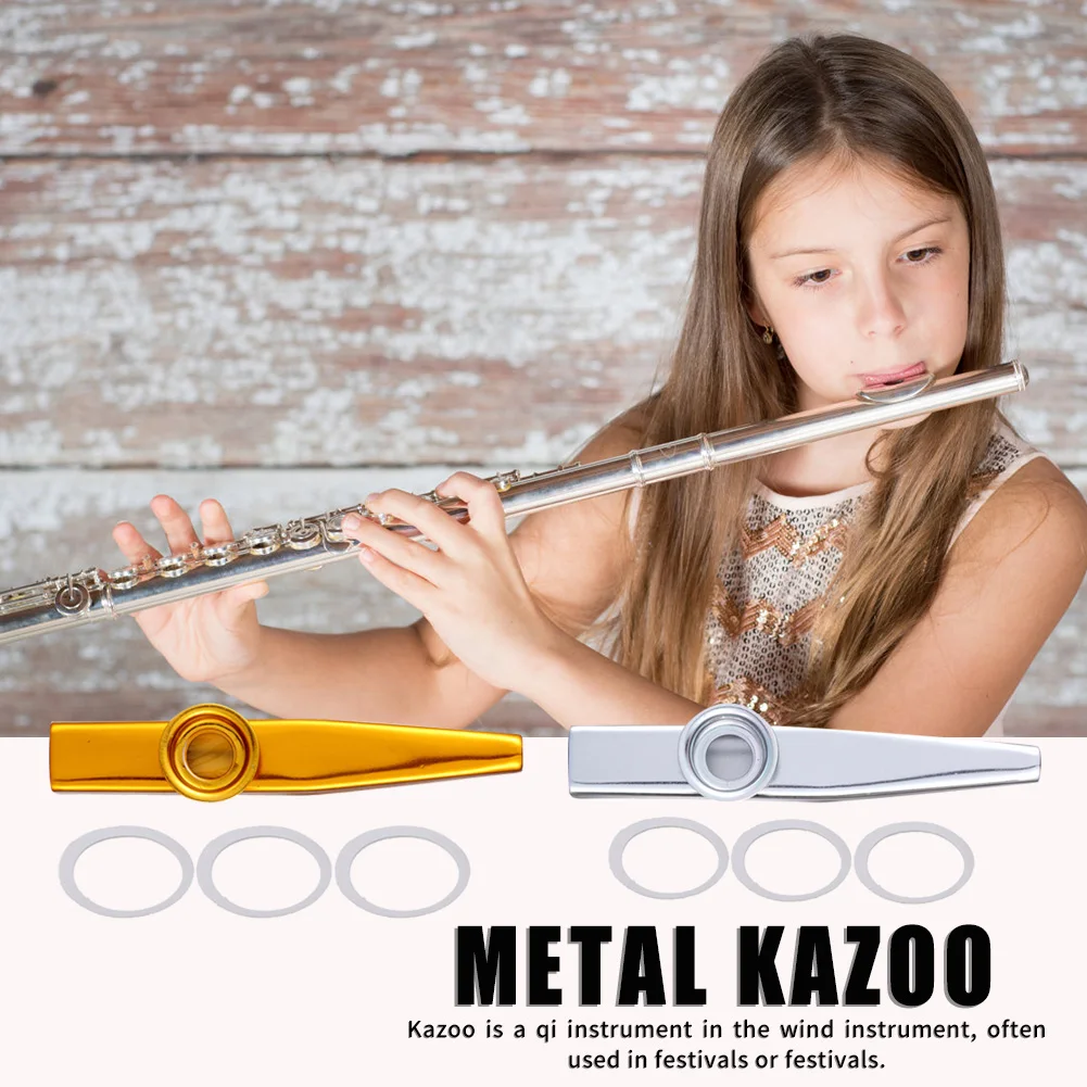 

Золотой/Серебряный легкий портативный музыкальный инструмент Kazoos Woodwind для музыкального сопровождения начинающих