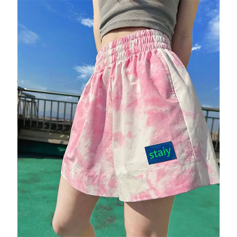 Women Casual Tie-Dye Shorts Fitness Sports Pants Summer Gym Workout Shorts 2023 New Fashion All Match