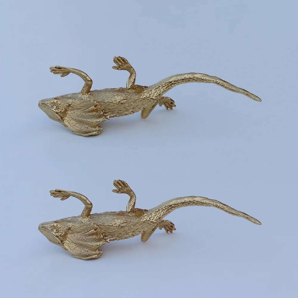 Латунные ручки для шкафа в виде ящерицы ящика рептилий домашний декор комода