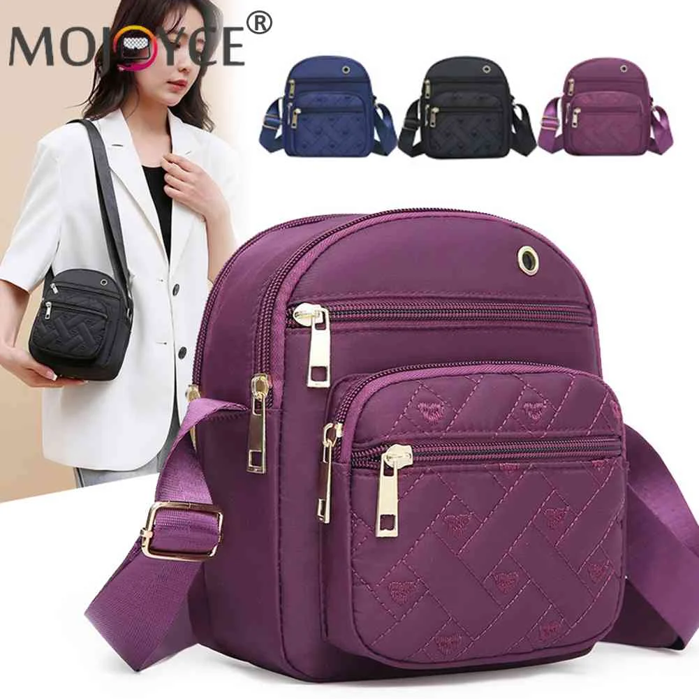 

Ladies Handbags Middle-aged Elderly Mobile Phone Bag Multi-Pockets Fashion Casual Portable Simple Oxford for Weekend Vacation