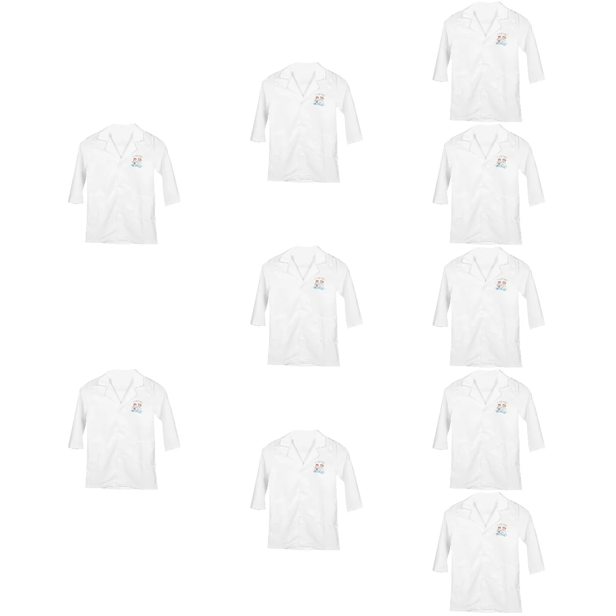 

10 Count Kids Costume Toolkit Decorative Scientist Coat Party Clothes Polyester Fiber Lab Child Reusable Accessory