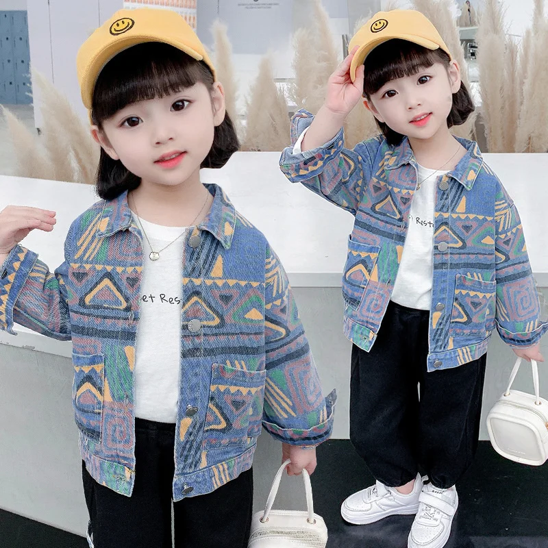 

Детское пальто для девочек, куртка, верхняя одежда, топы, радуга, весна-осень 2022, хлопковые наряды на Рождество, подарок, школьная детская оде...