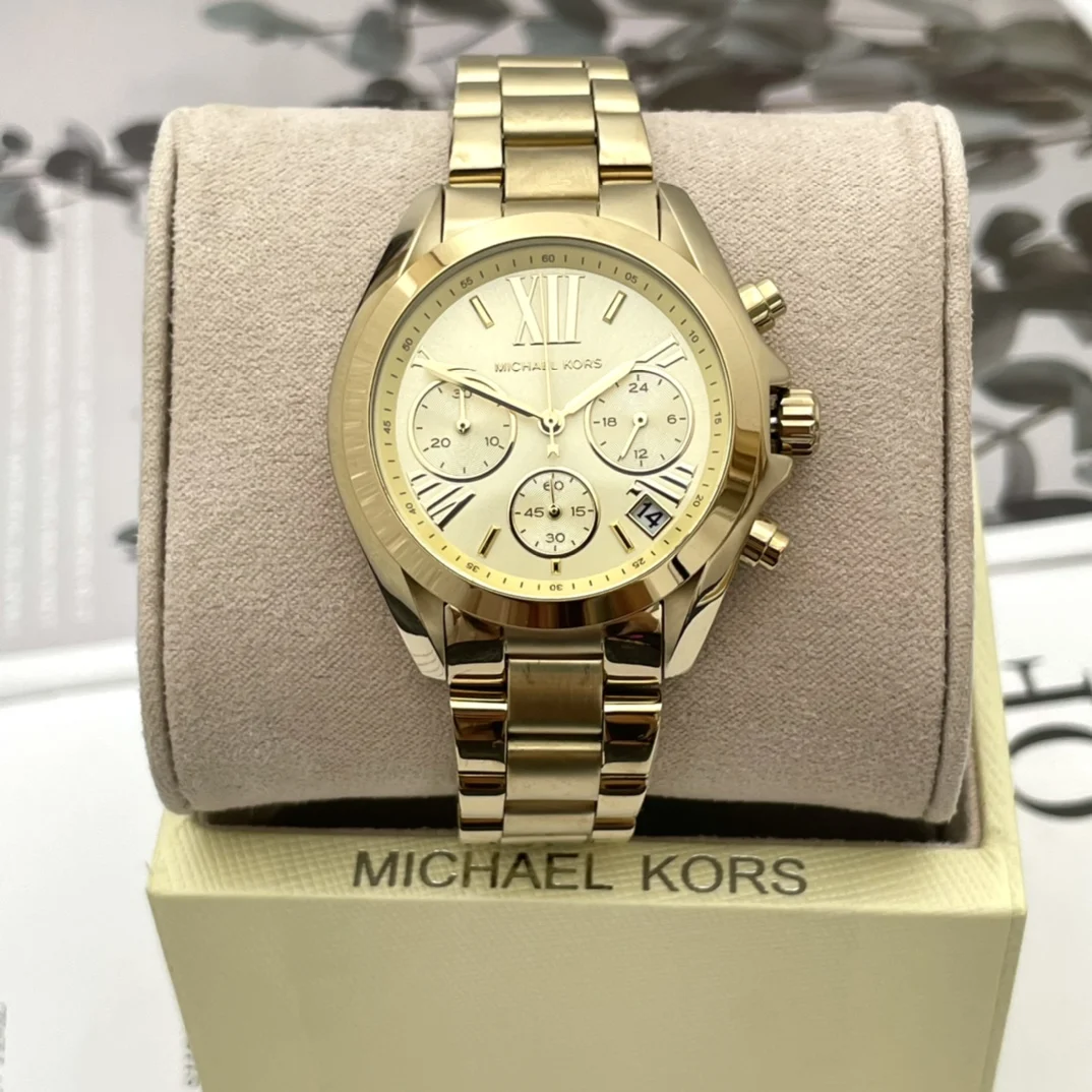 Фото Новые женские кварцевые часы Michael Kors из нержавеющей стали MK-5798, роскошный дизайн, водонепроницаемые наручные часы, высокое качество, изысканный подарок для женщин №1
