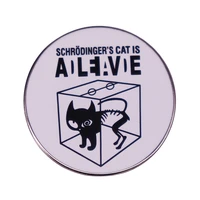 is schrodingers cat alive or dead television brooches badge for bag lapel pin buckle jewelry gift for friends