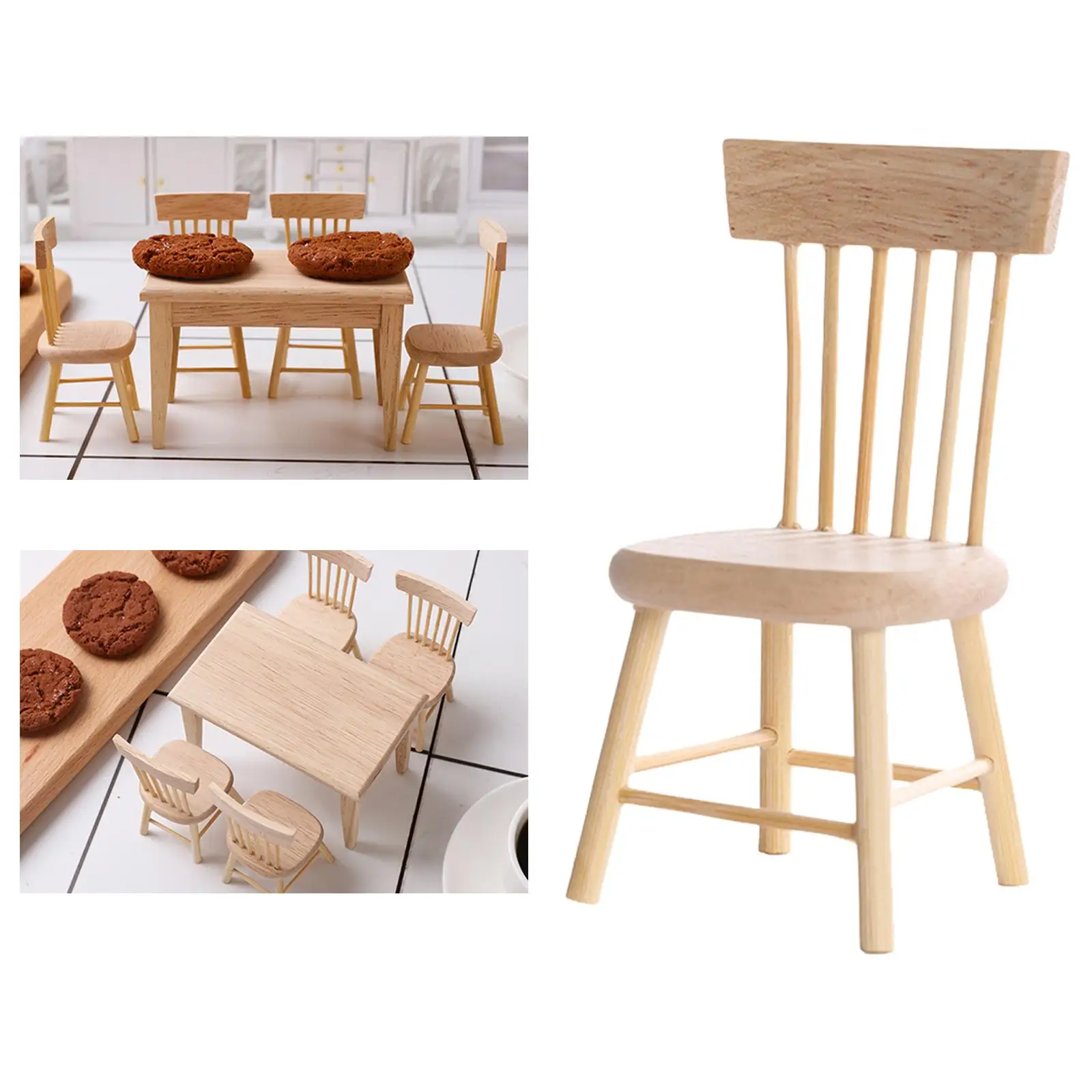 

1:12 Dollhouse, Dining Room, Chair, Model, Furniture, Toy Set, Gifts, Pretend Play, Toy
