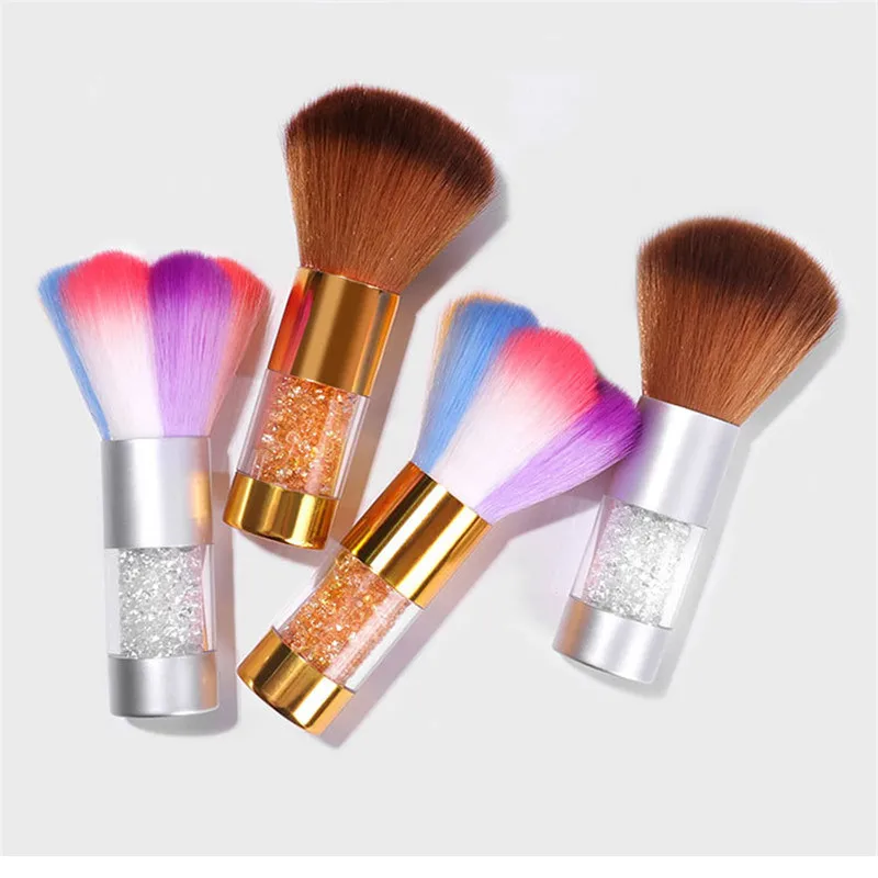 

1 шт., 4 цвета, кисть для ногтей с алмазом, для маникюра, педикюра, мягкие, для удаления пыли, пластиковые щетки для очистки ногтей, инструменты для пилочки 2 #