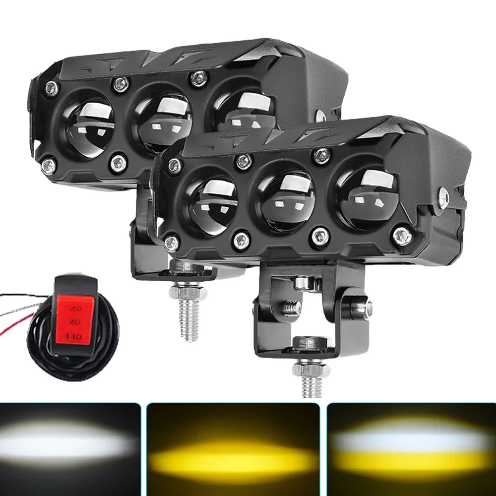 

Автоматическая фара, супер яркая двухцветная линза, противотуманная фара дальнего действия для M72, детали мотоцикла, грузовики, внедорожники, UTV