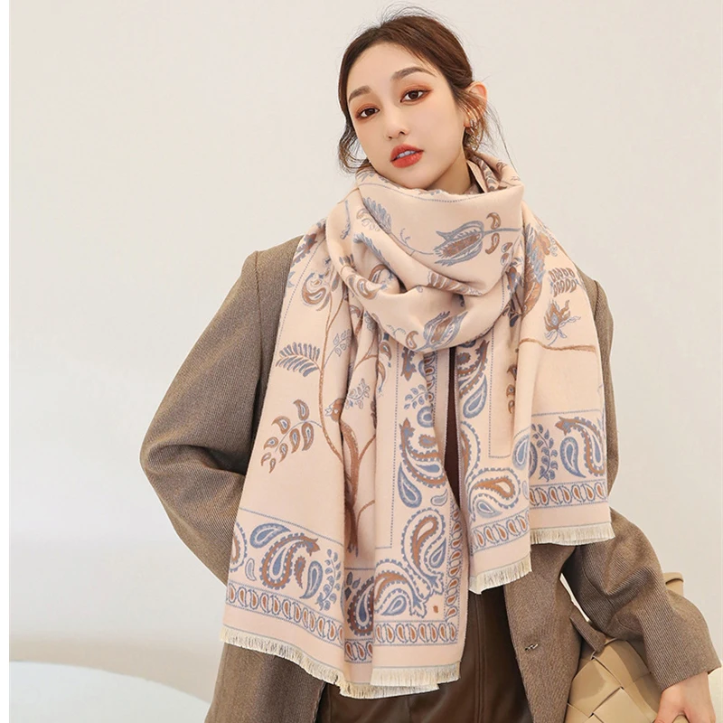 

Осень-зима 2022 новый шарф женский зимний Корейский Универсальный сохраняющий тепло двусторонний шарф из искусственного кашемира
