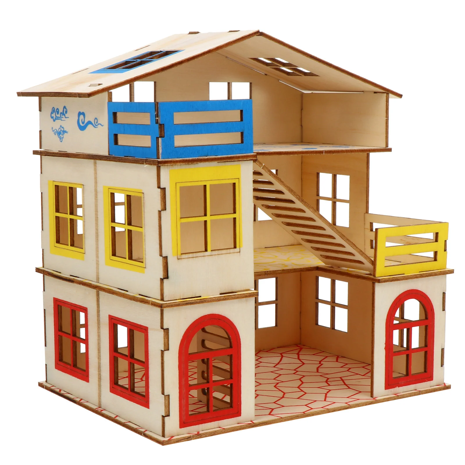 

Hamster Hideout House Rat Castle Room Wooden Cage Habitat Animal Hut Accessories Multiple Layer Toy Toys Home Bath Maze Sand Pet